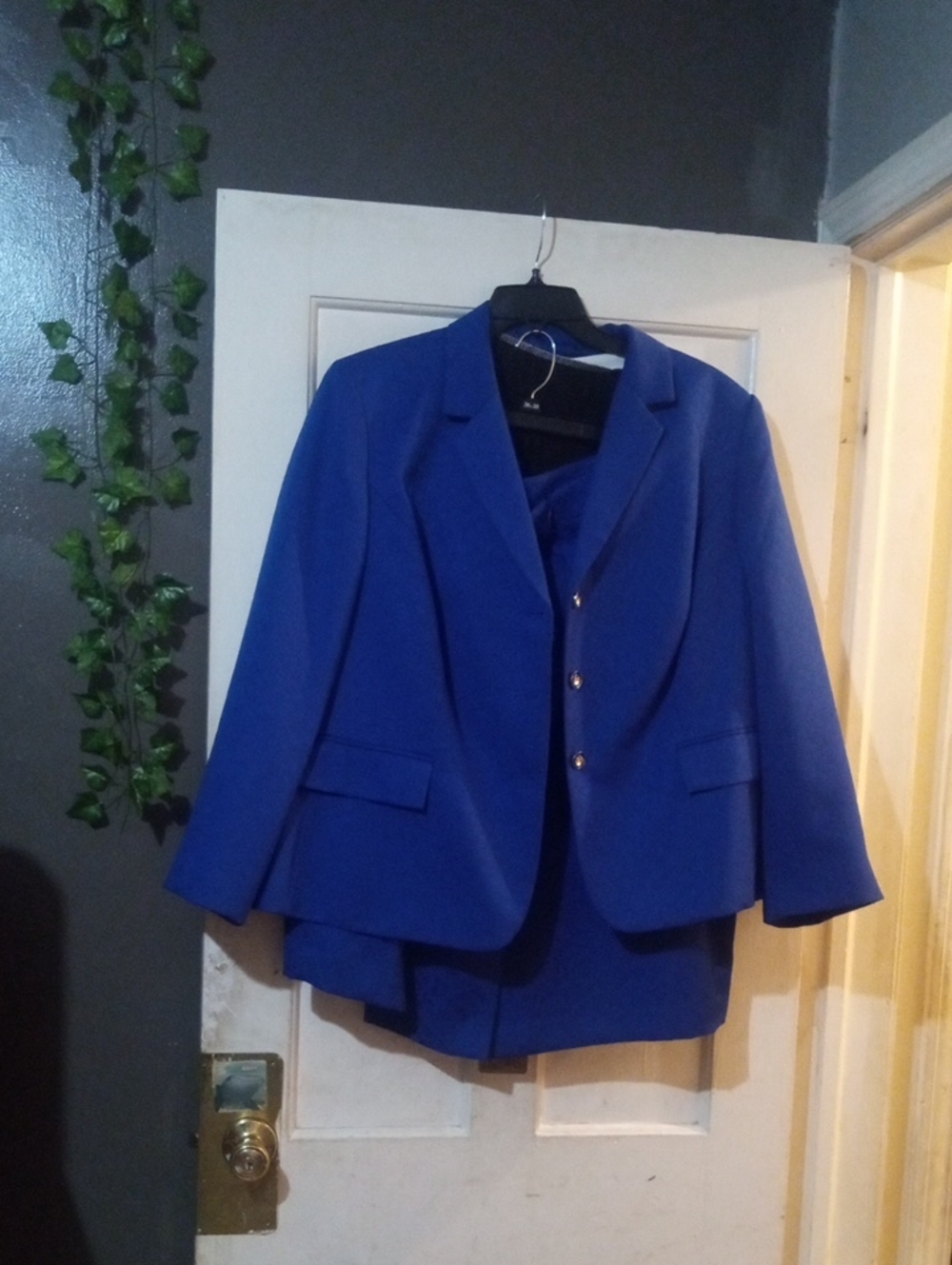 Royal Blue Women's Blazer and Skirt Set